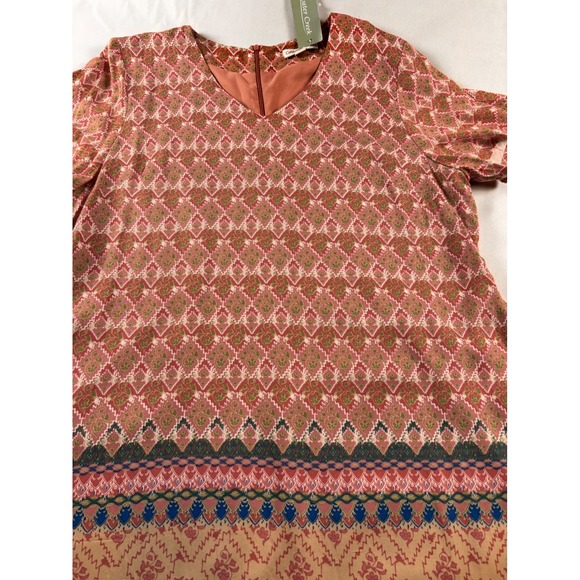 Cottagecore Coldwater Creek Canyon Rose Boho Floral V-Neck Shift Dress SZ 18 NWT - Picture 6 of 11